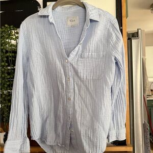 Rails Ellis Cotton Gauze Button Down Shirt | Light Blue | Size XS